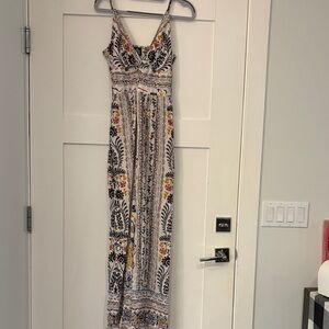 Angie Floral and Geometric Jumpsuit  - Black, Yellow, Cream